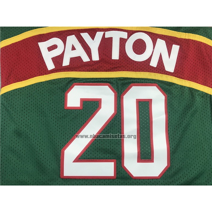 Camiseta Seattle SuperSonics Gary Payton NO 20 Mitchell & Ness 1995-96 Verde